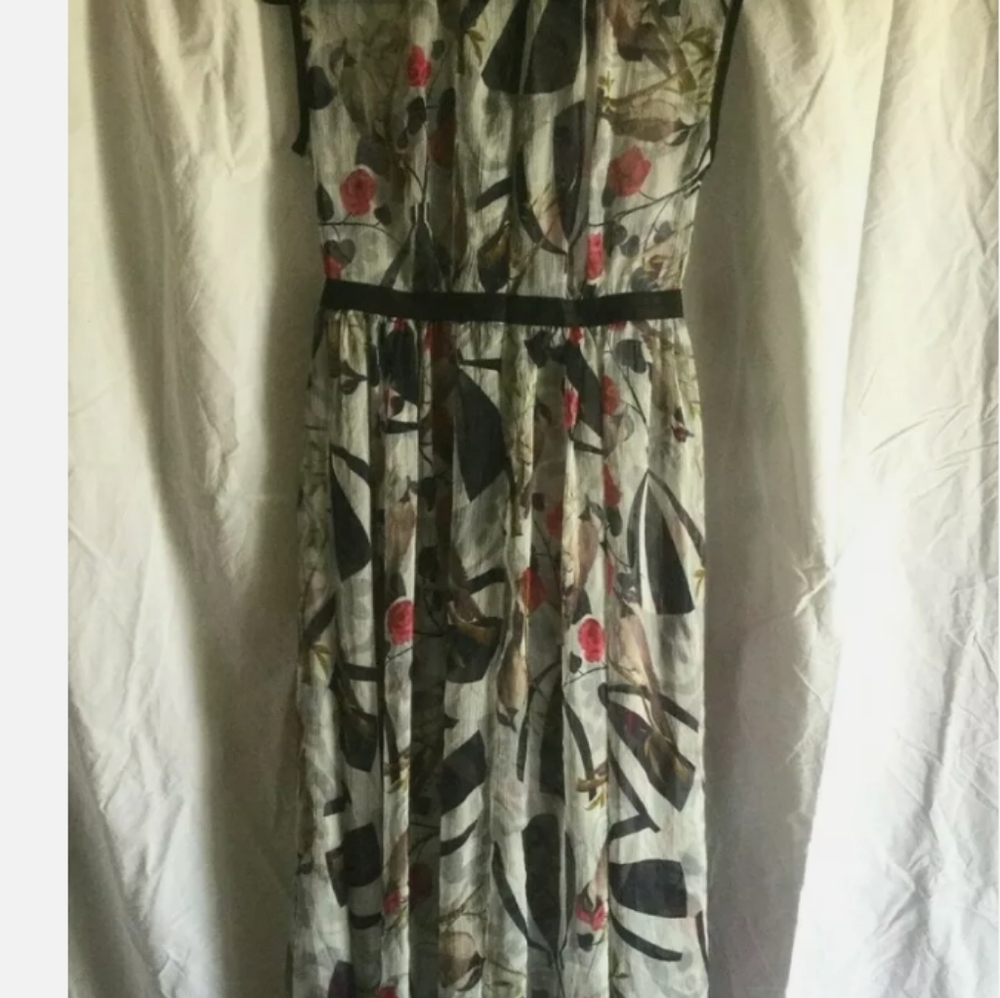 NWT Stylewe Floral With Bird Maxi Sheer Dress